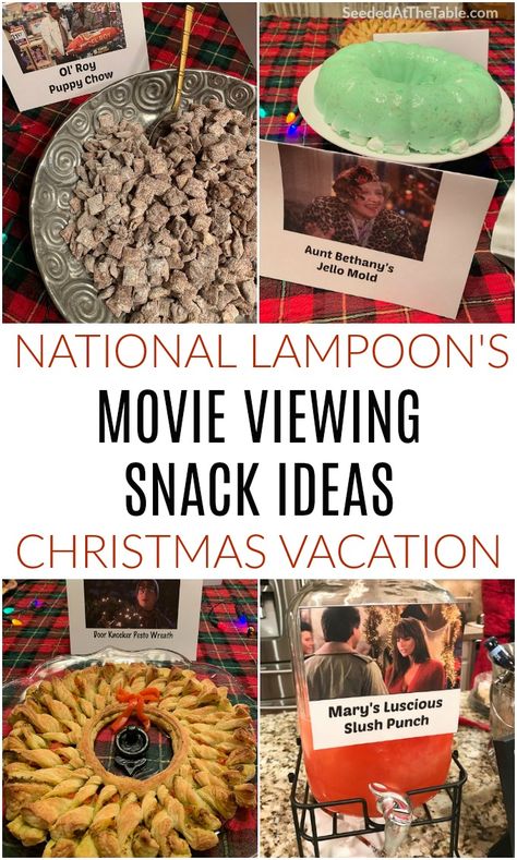 Find Griswold-inspired decorations, costumes, and recipes to host your own Christmas Vacation movie party. Diy Griswold Christmas Decorations, Christmas Vacation Signs Diy, Christmas Vacation Party Decorations, National Lampoons Christmas Party Ideas, Griswold Family Christmas Party, Griswold Christmas Party, Christmas Vacation Costumes, National Lampoons Christmas Vacation Movie, Theme Dinners