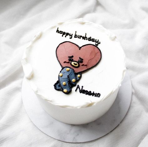 Tata Cake Bt21, Bt21 Cake, Decoracion Aesthetic, Bts Cakes, Army Birthday Cakes, Tata Bt21, Army Birthday, Bts Cake, Army's Birthday