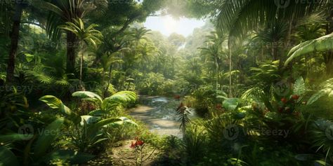 Tropical forest view Background, AI Generated Forest Background Landscape, Rainforest Background, Jungle View, Rainforest Ecosystem, Jungle Landscape, View Background, Forest Ecosystem, Forest Plants, Background Powerpoint