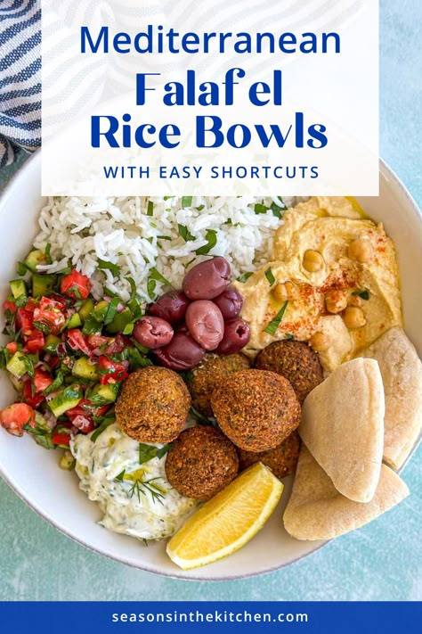 Enjoy a delicious and healthy meal with our Mediterranean Falafel Rice Bowls. Featuring homemade authentic falafel and fresh ingredients, this vegetarian dish is perfect for any time of day. Discover easy shortcuts to create a savory and nutritious experience. Falafel Rice Bowl, Falafel Buddha Bowl, Falafel Meal Ideas, Falafel Bowl, East Recipes, Kitchen Grey, Night Recipes, Falafel Recipe, Vegetarian Dish