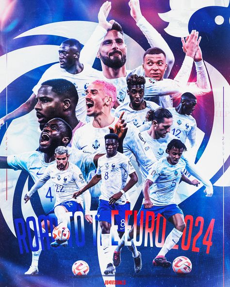 French Team poster Euro 2024 Poster, Team Poster, 2024 Poster, Graphics Inspiration, Graphic Design, Road, Quick Saves, Design