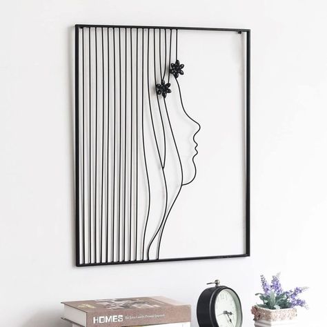 22  Simple Wall Art Ideas For Bedroom (2025) - DrExplains Art Ideas For Bedroom, Simple Wall Art Ideas, Bedroom 2025, Classic Bedroom Decor, Ideas For Bedrooms, Single Line Art, Scandinavian Wall Decor, Black Metal Wall Art, Female Silhouette