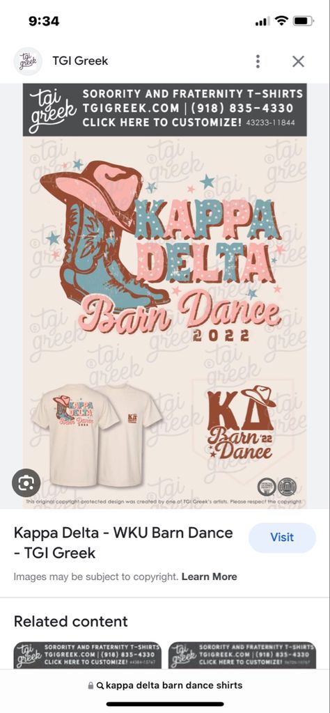 Barn Dance Sorority, Dance Shirt, Barn Dance, Sorority Bid Day, Dance Shirts, Kappa Delta, Sorority And Fraternity, Bid Day, Fraternity