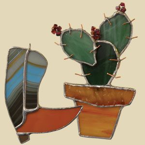 Cactus Ornaments, Stained Glass Cactus, Sunset Cactus, Round Cactus, Glass Cactus, Stained Glass Decor, Custom Stained Glass, Glass Art Projects, Stained Glass Suncatchers