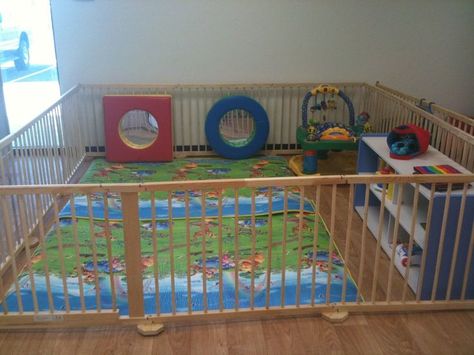 Infant Play Area, In Home Daycare Ideas, Home Daycare Rooms, Daycare Layout, Daycare Room Ideas, Infant Room Daycare, Daycare Setup, Daycare Spaces, Daycare Business Plan