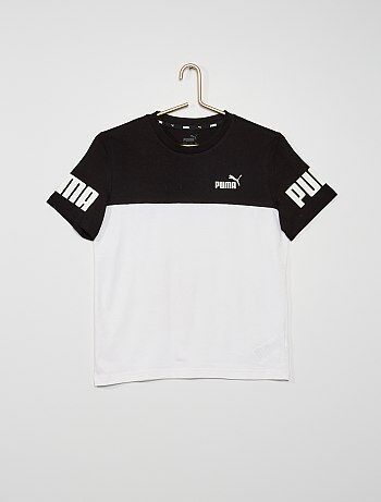 Camiseta 'Puma' de punto - Marrón - Niño - Talla 16A - Una camiseta entallada para hacer o ejercicio o para tus looks diarios: Ideal con vaqueros y zapatillas.  - Camiseta 'Puma'  - De punto  - 100 % algodón  - Manga corta a contraste con logotipo de 'Puma' - Cuello redondo de canalé  - Logotipo 'Puma' en el pecho - Detalle trasero con etiqueta 'Puma' Adidas Jacket, Athletic Jacket, T-shirt, T Shirt