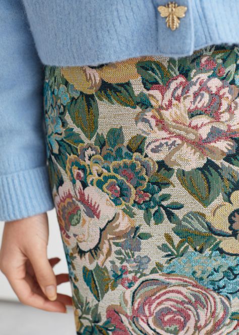 Floral Jacquard Mini Skirt - Blue Florals - Mini skirts - & Other Stories Buy List, Blue Florals, Cardigan Outfits, Skirt Mini, Floral Jacquard, Flowers Pattern, Romantic Style, Fashion Story, Blue Design