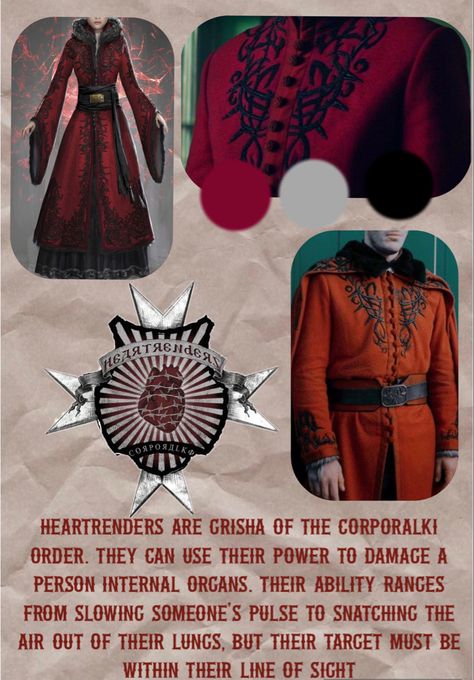 Grisha Kefta Colors, Kefta Grisha, Grisha Orders, Stage Costume Design, Winter Veil, Bone Books, The Darkling, The Grisha Trilogy, Six Of Crows