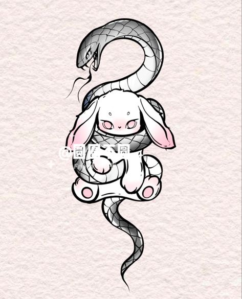 Tattoos On Drawings, Cuddle Tattoo Ideas, Alternative Wrist Tattoos, Dark Twisted Tattoos, Kawaii Tattoo Design, Kawaii Goth Tattoo, Kawaii Goth Art Creepy Cute, Cute Japanese Tattoo, Cute Anime Tattoos