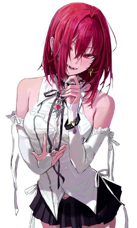 Girl With Red Hair, Persona Anime, Female Vampire, Vampire Girls, Japon Illustration, 캐릭터 드로잉, 영감을 주는 캐릭터, Female Character Design, Chica Anime Manga