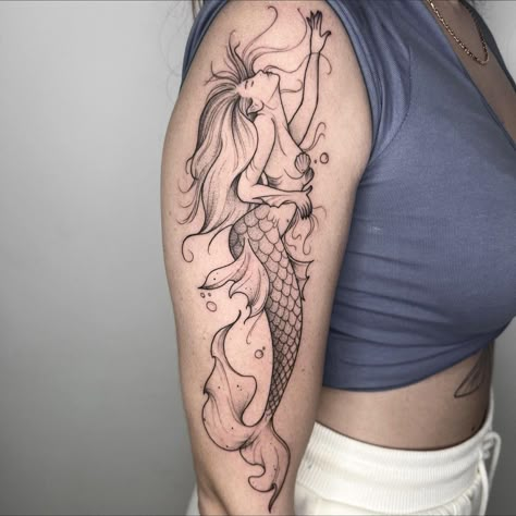 Empowerment Tattoo, Mujeres Tattoo, Side Thigh Tattoos, Mermaid Tattoo Designs, Cobra Tattoo, Jellyfish Tattoo, Forearm Tattoo Women, Mermaid Tattoo, Mermaid Tattoos