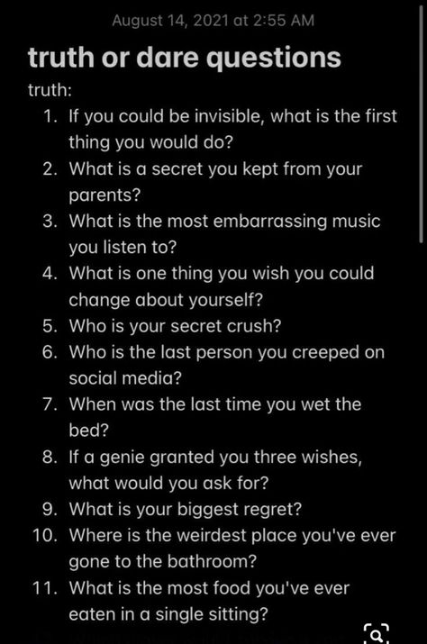 Question To Ask Your Male Best Friend, Questions To Ask Your Male Best Friend, True Or Dare Questions, Truth Questions To Ask, Nanny Job Description, Question Games, Truth Or Truth Questions, Night Jar, Truth Or Dare Questions