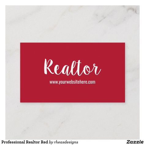 Professional Realtor Red Business Card Pink Real Estate, Real Estate Agent Business Cards, Realtor Business Cards, Pink Business Card, Pink Business, Real Estate Gifts, Gifts Business, Real Estate Branding, Gift Business