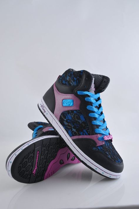 Grape Lace Pastry Shoes Pastry Shoes, Hi Top, Black Accents, Blue And Black, Black Lace, Old School, Blue And Purple, Pastry, Athletic Shoes