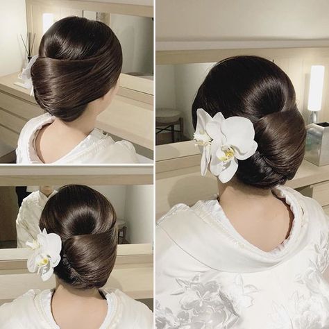 Japanese Wedding Hairstyle, Wedding Hair Head Piece, Japanese Wedding, Bridal Hair Updo, Elegant Wedding Hair, Hair Arrange, Japanese Hairstyle, Hair Comb Wedding, Asian Hair