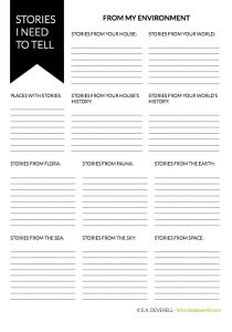 Creative Writer Worksheet – Stories I Need to Tell (PDF) Stories are everywhere, clamouring to be written. Catch them on this worksheet! Related Origami Basket, Diy Craft For Kids, Craft Ideas For Beginners, Autobiography Writing, Scene Writing, Writing Forms, Writing Guide, Writing Fantasy, Writing Blog