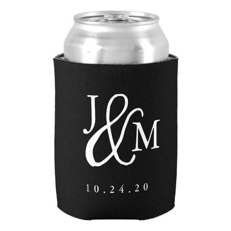 Navy | Ampersand Monogram Wedding Favor Can Cooler | Zazzle.com Elegant Monogram, Stubby Holder, Wedding Welcome Bags, Welcome Bags, Can Coolers, Monogram Design, Monogram Wedding, Wedding Welcome, Can Cooler