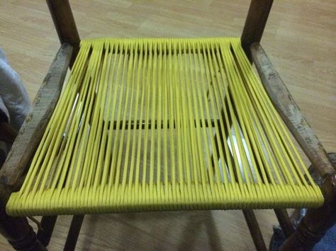 The First Color Wrap Rope Seat Chair Diy, Chair Weaving Diy, Weave Chair Seat Diy, Chair Repair Rush Seating, Weaving A Chair Seat, Weaving Chair, Weave Chair, Handmade Furniture Design, Old Wooden Chairs