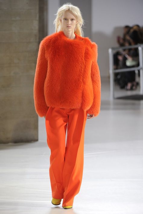 Orange Fur Coat, Thornton Bregazzi, Monochromatic Fashion, Preen By Thornton Bregazzi, Monochrome Outfit, Monochrome Fashion, Orange Crush, Orange Is The New Black, Orange Fashion