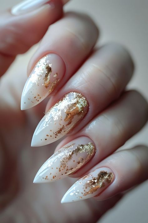 Add a touch of luxury with soft blush nails and gold foil flakes. Follow us for more stunning nail art ideas. Visit our blog on the bride’s ultimate guide to perfect wedding nails. Minimalist Nails | Nails Design Summer | Elegant Nails | Simple Summer Nails | Nails Easy | Elegant Touch Nails | Nails 2024 Summer | Nails Design With Rhinestones | Nails Elegant Classy | White Nails | Wedding Day Nails | Almond Nails | Nails Inspo 2024 | Nails Summer 2024 | Trendy Nails | Nails Design Nails With Gold Foil Flakes, Summer Elegant Nails, White Nails Wedding, Nails Elegant Classy, Classy White Nails, Wedding Day Nails, Elegant Touch Nails, Nails Design With Rhinestones, Blush Nails