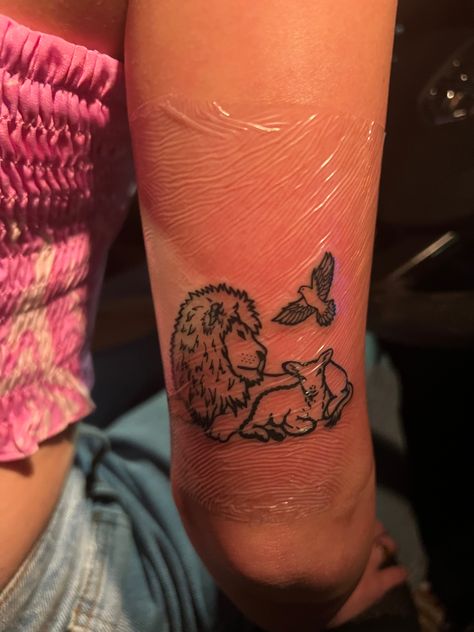 Aesthetic Encouragement, Amen Aesthetic, Christian Tattoos Men, Christian Lion, Lamb Tattoo, Holy Spirit Tattoo, Revelation Tattoo, Lion Lamb, Sheep Tattoo