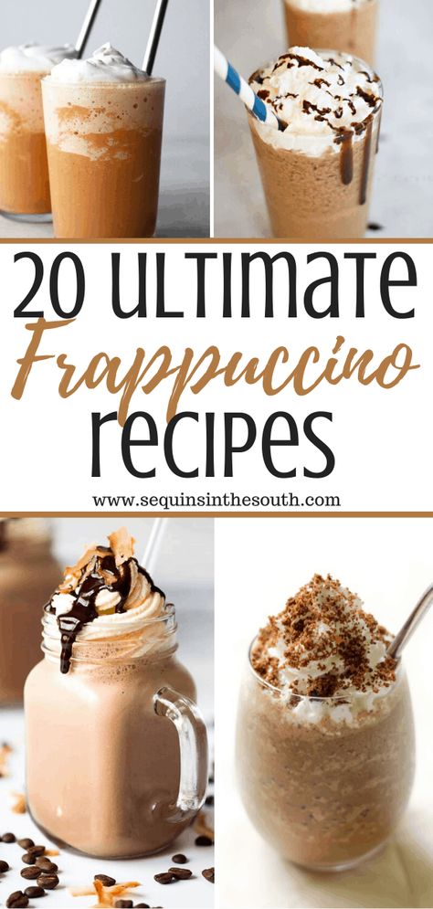 Make Your Own Frappuccino, Frappe Recipe No Coffee, Protein Frappuccino Recipe, Ninja Creami Frappuccino Recipe, Home Made Frappuccino, Ninja Creami Frappuccino, Diy Frappe Recipes At Home, Frozen Frappuccino Recipe, At Home Frappuccino Recipe