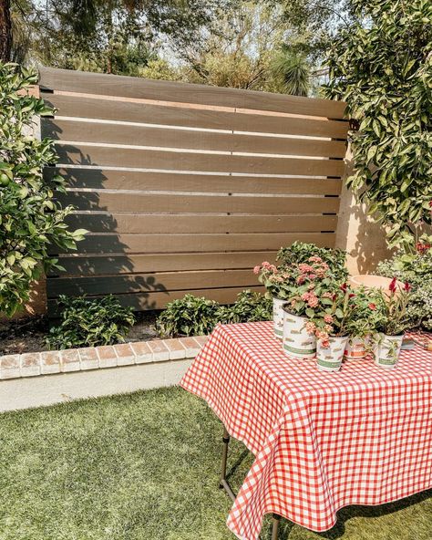 Outdoor Sanctuary with Sherwin-Williams Color of the Year - Anita Yokota Sherwin Williams Stain Colors, Cedar Fence Stain, Deck Paint Colors, Fence Paint Colours, Sherwin Williams Stain, Blue Green Paints, Fence Stain, Gingham Tablecloth, Outdoor Sanctuary