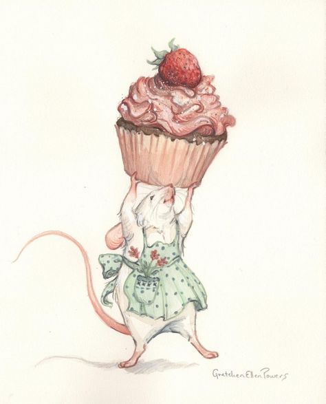 © Gretchen Ellen Powers, Michigan Artist • www.gretchenellenpowers.com • @gretchenellenpowers on Instagram Vintage Mouse Illustration, Gretchen Ellen Powers, How To Draw A Mouse, Mouse Illustration Cute, Mouse Watercolor, Maus Illustration, Rat Art, South Haven Michigan, Mouse Illustration