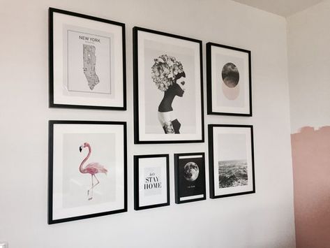 Ribba Gallery Wall Layout Ikea Frames, Ikea Wall Frames Ideas, Ikea Frames Gallery Wall Ribba, Ikea Ribba Gallery Wall Layout, Ribba Frame Ideas, Ikea Picture Frame Wall, Ribba Ikea Ideas, Ikea Ribba Gallery Wall, Ikea Frames Gallery Wall