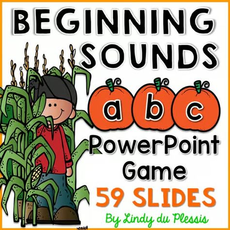 Fall Beginning Sounds phonics PowerPoint Game by Lindy du Plessis October Preschool, Class Participation, Phonics Activity, Word Family Activities, Du Plessis, Interactive Powerpoint, Powerpoint Games, Fall Kindergarten, Active Learning