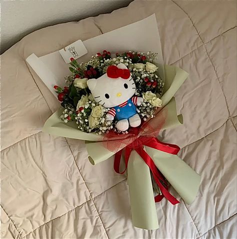 Hello Kitty Bouquet, Charmmy Kitty, Hello Kitty Aesthetic, Boquette Flowers, Hello Kitty Birthday, Flower Therapy, Hello Kitty Items, Hello Kitty Wallpaper, Flower Images