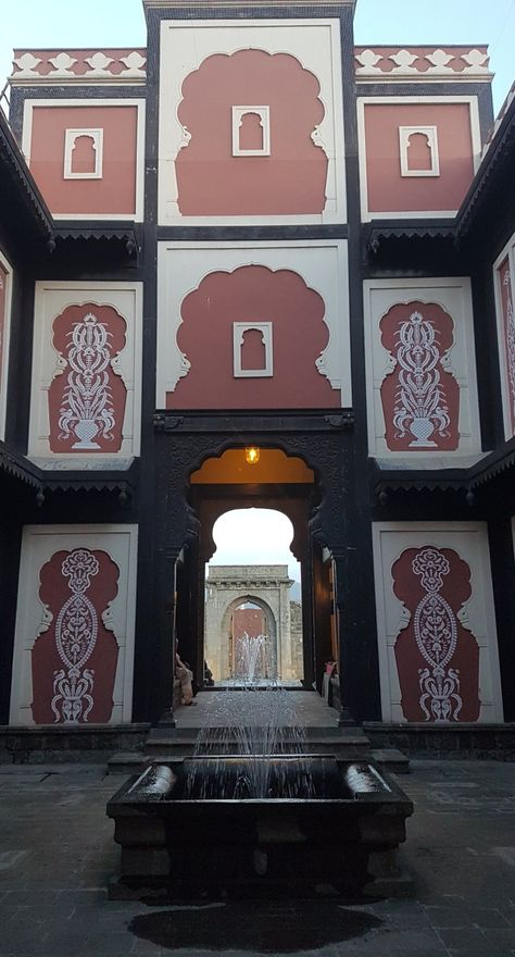 Pune Wada Architecture, Maratha Architecture Wada, Maharashtrian Architecture, Marathi Architecture, Wada Architecture Maharashtrian, Maratha Architecture, Gauri Ganpati, Hindu Architecture, Marathi Saree