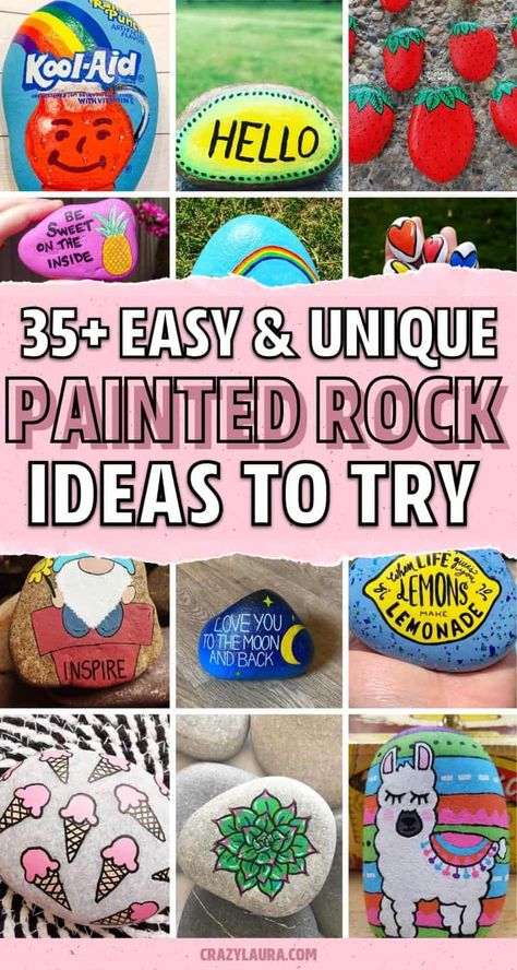 Whether you need a super fun painted rock idea for the garden or you want some inspiration to make yours stand out in a rock hunt, these examples will help you make it perfect! #paintedrocks #rockhuntideas #diypaintedrocks #gardenrocks Exterior House Stone, Stone Patio Ideas, Rock Sayings, Painted Rock Ideas, Paint Stone, Pots Diy, Stone Paint, Stone Ideas, Inspirational Rocks