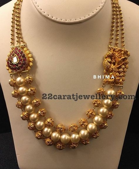 Latest Gold Jewellery Designs 2023, Gold Haaram Designs Indian, Gold Layered Jewelry, Antique Necklaces Design, New Gold Jewellery Designs, Antique Gold Jewelry Indian, Pearl Jewelry Design, Gold Jewelry Simple Necklace, Trendy Jewerly