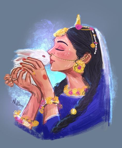 No photo description available. Radha Krishna Sketch, Radha Krishna Modern Art, Stop Drawing, Indian Illustration, God Artwork, Beautiful Art Paintings, Vedic Art, Hinduism Art, Krishna Radha Painting