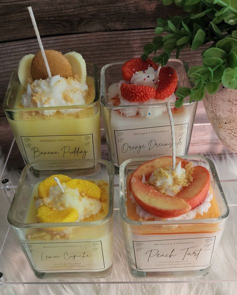 Candle Obsession, Homemade Scented Candles, Sweet Candles, Candle Projects, Candle Making Business, Dessert Candles, Food Candles, Cute Candles, Aesthetic Candles