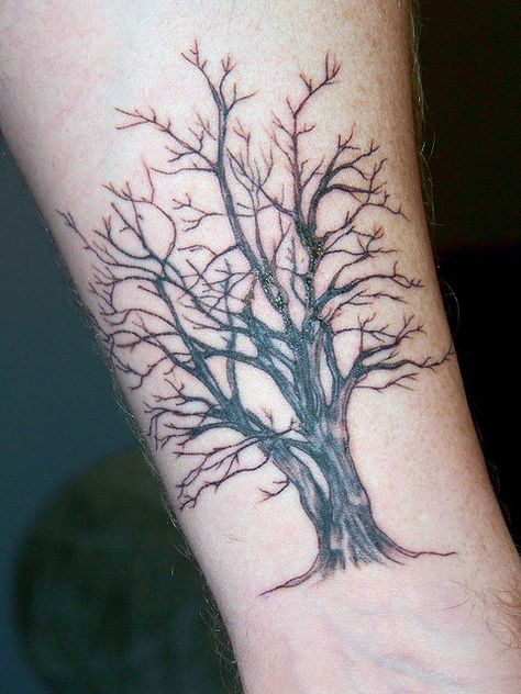 The tree would probably sort of resemble this- obviously with leaves and more colors. Geometric Tattos, Dead Tree Tattoo, Dr Tattoo, Simple Tree Tattoo, Tattoo Son, Oak Tree Tattoo, Tattoo Diy, Family Tree Tattoo, Petit Tattoo