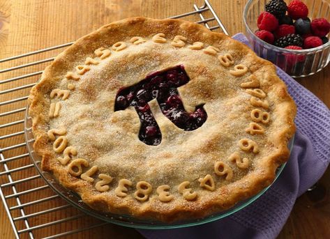 Pi Pie Berry Pie Recipe, Pi Pie, Triple Berry Pie, Happy Pi Day, Pie Day, Berry Pie, E Mc2, Blueberry Pie, Pi Day