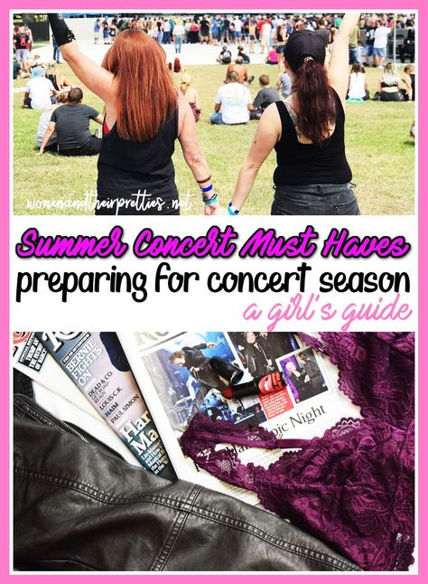 AD Summer is for music, mingling, and fun. Get the most out of your summer with these concert must haves. A girl can never be too prepared. These items help prepare your skin and style for concert season. #Brand4BusyGals Style For Concert, Concert Must Haves, Country Fest, Concert Bags, Outdoor Concert, Summer Concert, Girl Guides, Essential Bag, Mother Daughter