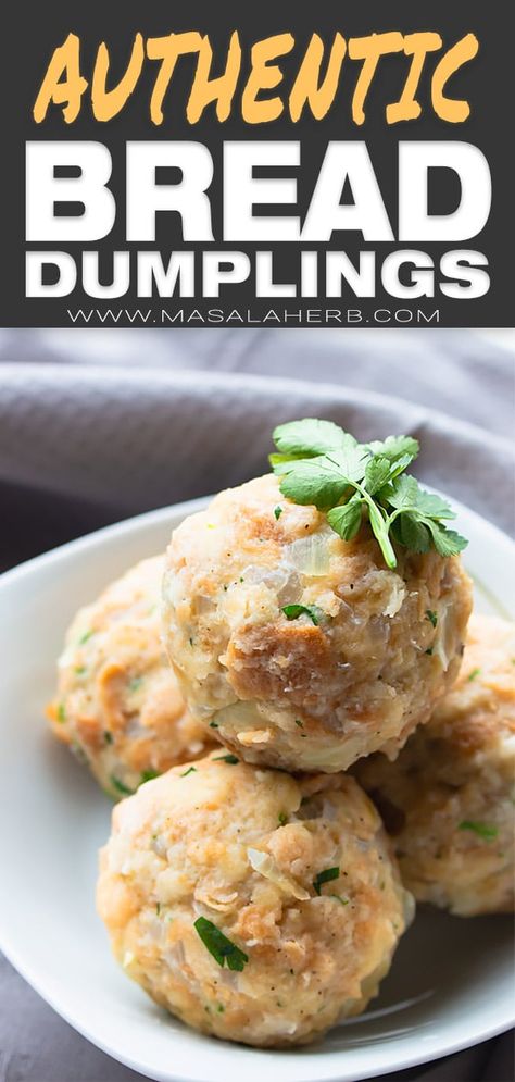 Knodel Recipe, German Bread Dumplings, Bread Dumplings Recipes, Bavarian Potato Salad, German Dumplings, German Food Recipes, Easy German Recipes, German Food Authentic, Round Bread