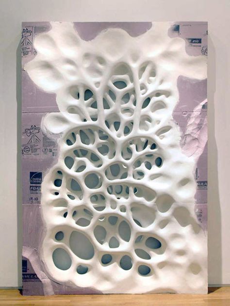 Foam Carving, Foam Art, Insulation Board, Plaster Sculpture, Generative Design, Board Wall, Plaster Art, Plaster Walls, Abstract Sculpture