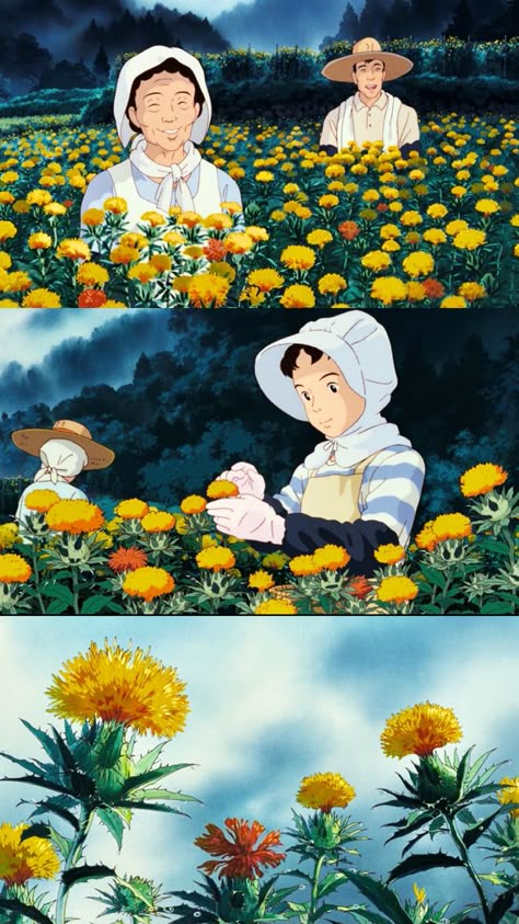 Only Yesterday Ghibli Quotes, Only Yesterday Wallpaper, Cute Drawing Quotes, Studio Ghibli Cafe, Only Yesterday Ghibli, Ghibli Flowers, Ocean Animation, Rain Food, Place Drawing