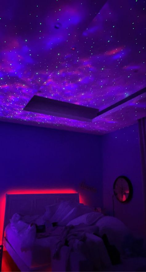 Dark Purple Walls Bedroom, Dark Purple Room Ideas Bedrooms, Dark Fantasy Bedroom, Purple Wall Bedroom, Dark Purple Room, Forest Bedroom Aesthetic, Whimsigothic Home Bedroom, Dark Purple Wall, Bedroom Aesthetic Dark