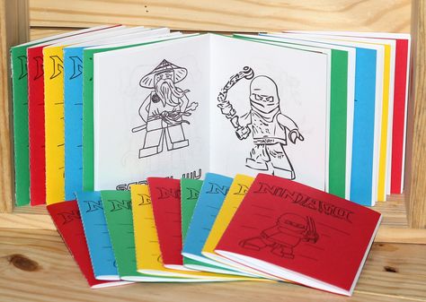 Cute Mini Lego Coloring Book Party Favors, free download of all the pages and cover. Book Party Favors, Lego Party Favors, Lego Ninjago Party, Lego Ninjago Birthday, Book Favors, Ninjago Birthday Party, Lego Coloring, Lego Themed Party, Lego Theme