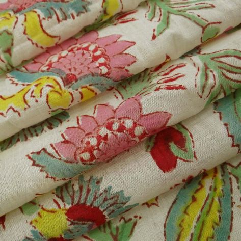 Indian Block Print Fabric, Shibori Print, Summer Sewing, Cotton Voile Fabric, Voile Fabric, Indian Block Print, Floral Print Fabric, Dressmaking Fabric, Indian Fabric