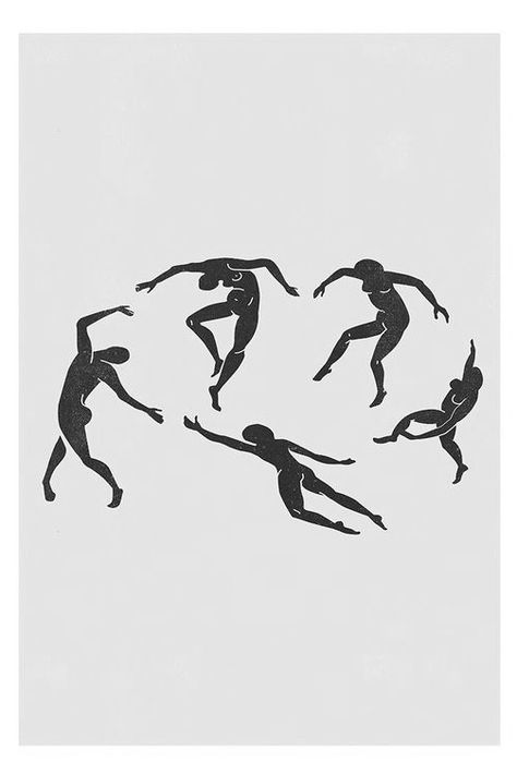 Dancing Through Life Tattoo, 3 Women Dancing Tattoo, Henri Matisse Tattoo, Dancing People Tattoo, The Dance Matisse Tattoo, Matisse La Danse Tattoo, Dancing Minimalist Drawing, Matisse Tattoo, Dancing Tattoo