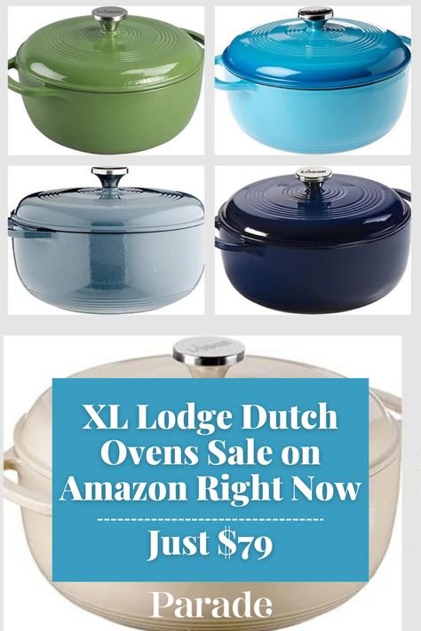 Amazon Shoppers Are Snapping up These XL Lodge Dutch Ovens That Are a Fraction of the Price of Le Creuset’s—Just $79 Right Now #shopping #amazondeals #amazon #shoppingdeals #onlineshopping https://parade.com/shopping/6-quart-lodge-enameled-dutch-oven-amazon-sale Lodge Enamel Dutch Oven, Lodge Dutch Oven, Enamel Dutch Oven, Dutch Ovens, Amazon Sale, Le Creuset, Dutch Oven, No 1, Right Now