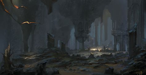 underground palace, art jopy on ArtStation at https://www.artstation.com/artwork/yD55x Underground World, Darkest Dungeon, Underground Cities, Location Inspiration, Landscape Concept, Fantasy City, Fantasy Setting, Fantasy Places, Science Fiction Art