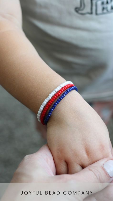 bracelets for babies Baby Bracelet, The Fourth Of July, Creative Crafts, Fourth Of July, Handmade Bracelets, Embroidered Friendship Bracelet, Stocking Stuffers, Baby Gifts, Beaded Bracelets