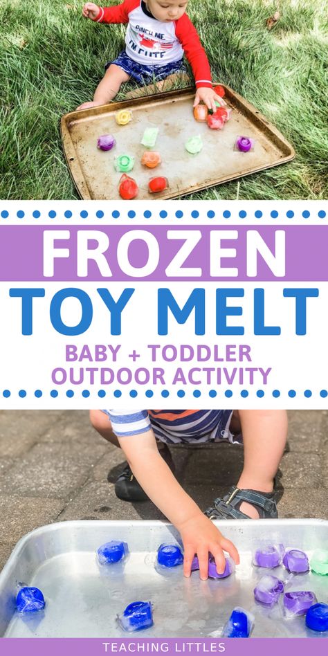 Outdoor Activities For Toddlers, Infant Sensory Activities, Frozen Toys, Stay Busy, Toddler Outdoor, Sensory Activities Toddlers, Toddler Sensory, Baby Activity, Toddler Activity